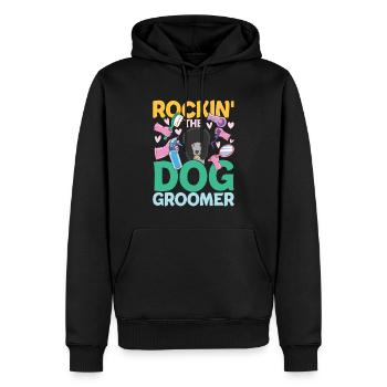Rockin The Dog Groomer für einen Hundfriseur - Männer Premium Bio Hoodie - Schwarz - Vorne - Nico (187cm)