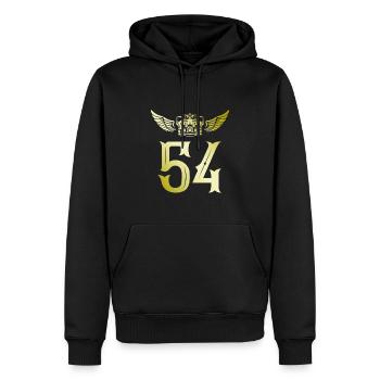 54 Couronne de numéros - Sweat à capuche Premium bio Homme - noir - Devant - Nico (187cm)