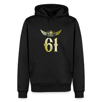 61 Couronne numérique - Sweat à capuche Premium bio Homme - noir - Devant - Nico (187cm)
