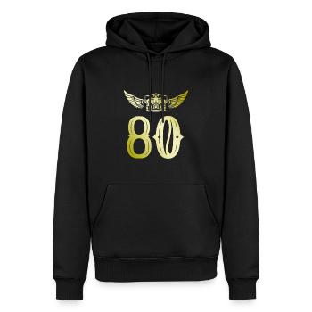 80 Zahl Krone - Männer Premium Bio Hoodie - Schwarz - Vorne - Nico (187cm)