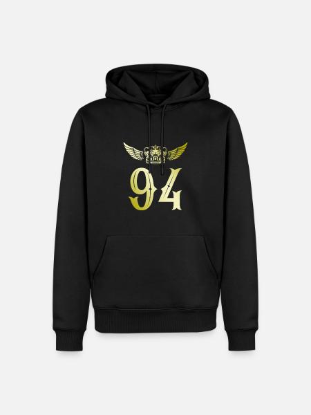 94 Couronne numérique - Sweat à capuche Premium bio Homme - noir