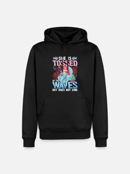 Niedliche Meerjungfrau Wellen Meer für alle - Männer Premium Bio Hoodie - Schwarz