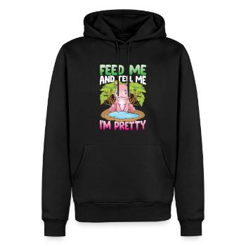 Feed Me And Tell Me I'm Pretty für eine Nilpferd - Männer Premium Bio Hoodie - Schwarz - Vorne - Nico (187cm)