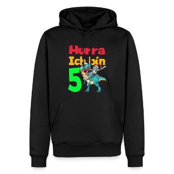 Brachiosaurus Dinosaurier Astronaut Dino Langhals - Männer Premium Bio Hoodie - Schwarz - Vorne - Nico (187cm)