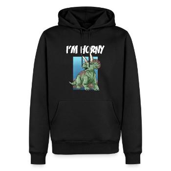 Velociraptor für einen Dino Fan und Dinosaurier - Männer Premium Bio Hoodie - Schwarz - Vorne - Nico (187cm)