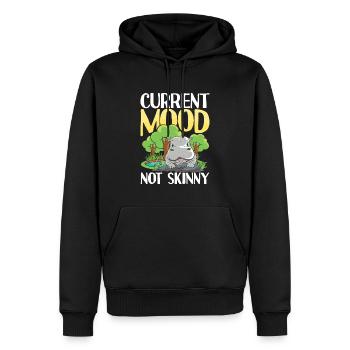 Current Mood Not Skinny Nilpfed für eine Nilpferd - Männer Premium Bio Hoodie - Schwarz - Vorne - Nico (187cm)