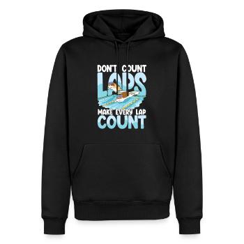 Don't count laps make every lap count - Männer Premium Bio Hoodie - Schwarz - Vorne - Nico (187cm)