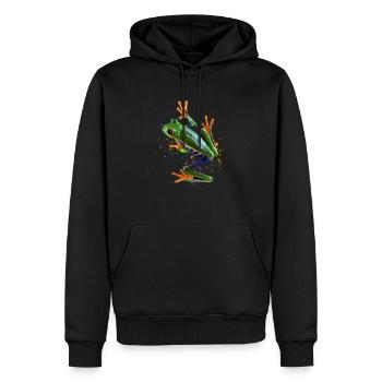 Grenouille arboricole aux yeux rouges Aquarelle Frog Keeper Frog Fan - Sweat à capuche Premium bio Homme - noir - Devant - Nico (187cm)
