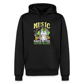 Musik Makes Me Feel Calm And Relaxed - Männer Premium Bio Hoodie - Schwarz - Vorne - Nico (187cm)