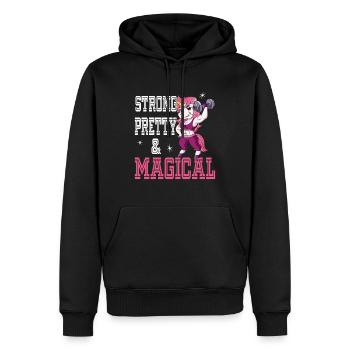 Strong Pretty and Magical - Männer Premium Bio Hoodie - Schwarz - Vorne - Nico (187cm)