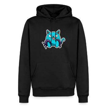 Mon chat poulpe - Sweat à capuche Premium bio Homme - noir - Devant - Nico (187cm)
