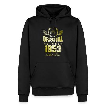 Édition limitée 1953 - Sweat à capuche Premium bio Homme - noir - Devant - Nico (187cm)