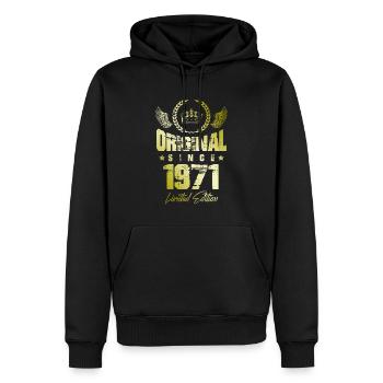 1971 limited edition - Männer Premium Bio Hoodie - Schwarz - Vorne - Nico (187cm)