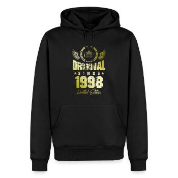 Édition limitée 1998 - Sweat à capuche Premium bio Homme - noir - Devant - Nico (187cm)