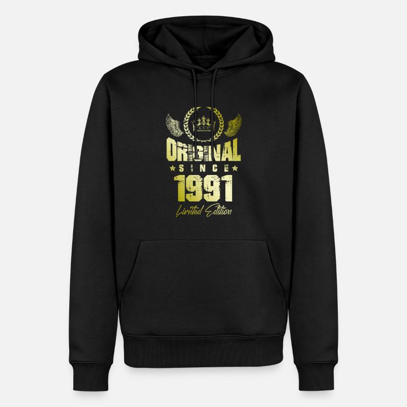Édition limitée 1991 - Sweat à capuche Premium bio Homme - noir