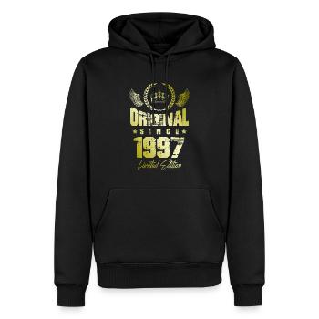 1997 limited edition - Männer Premium Bio Hoodie - Schwarz - Vorne - Nico (187cm)