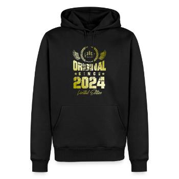 Édition limitée 2024 - Sweat à capuche Premium bio Homme - noir - Devant - Nico (187cm)