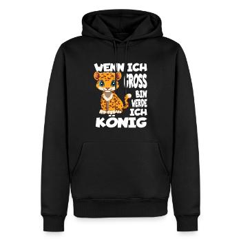 Wenn Ich Groß Bin Werde Ich König - Männer Premium Bio Hoodie - Schwarz - Vorne - Nico (187cm)
