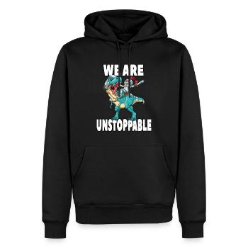 Brachiosaurus Dinosaurier Astronaut Dino Langhals - Männer Premium Bio Hoodie - Schwarz - Vorne - Nico (187cm)