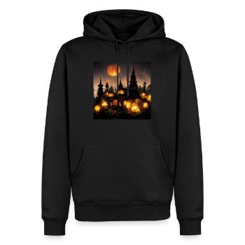 Halloween House - Men’s Premium Organic Hoodie - black - Front - Nico (187cm)