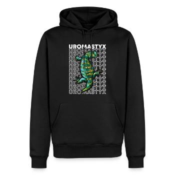 Uromastyx 80's Style Reptile Keeper Lizard - Men’s Premium Organic Hoodie - black - Front - Nico (187cm)