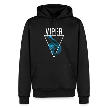 Vipère à lèvres blanches Trimeresurus Insularis - Sweat à capuche Premium bio Homme - noir - Devant - Nico (187cm)