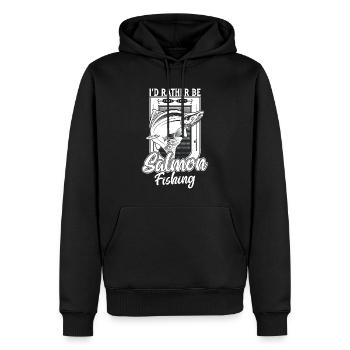 Ich wäre lieber Lachsfischer lustiger Fischer - Männer Premium Bio Hoodie - Schwarz - Vorne - Nico (187cm)
