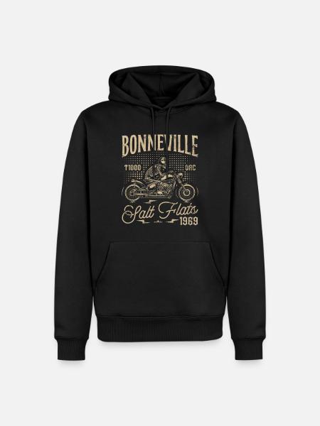 Bonneville Salt Flats Motorrad Racing Vintage - Männer Premium Bio Hoodie - Schwarz