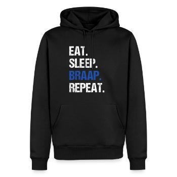 Eat Sleep Braap Wiederholung Funny Dirt Bike Motocross - Männer Premium Bio Hoodie - Schwarz - Vorne - Nico (187cm)
