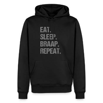 Mangez du sommeil Braap Répéter Drôle Dirt Bike Motocross - Sweat à capuche Premium bio Homme - noir - Devant - Nico (187cm)
