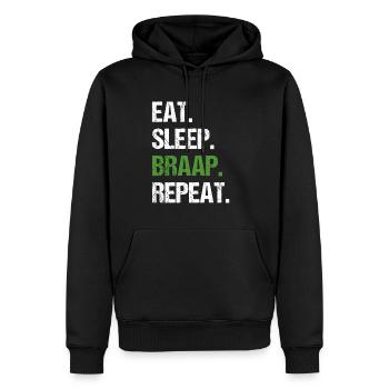 Eat Sleep Braap Wiederholung Funny Dirt Bike Motocross - Männer Premium Bio Hoodie - Schwarz - Vorne - Nico (187cm)