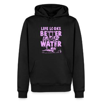 unter wasser tauchen - Männer Premium Bio Hoodie - Schwarz - Vorne - Nico (187cm)
