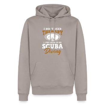 thérapie de plongée sous-marine - Sweat à capuche Premium bio Homme - taupe - Devant - Nico (187cm)