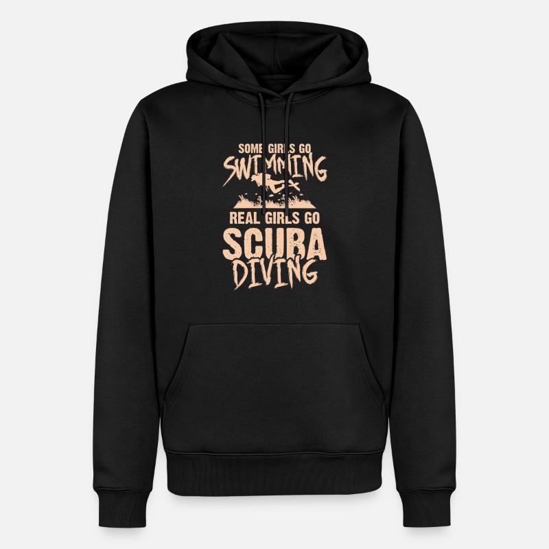 mädchen scuba tauchen - Männer Premium Bio Hoodie - Schwarz