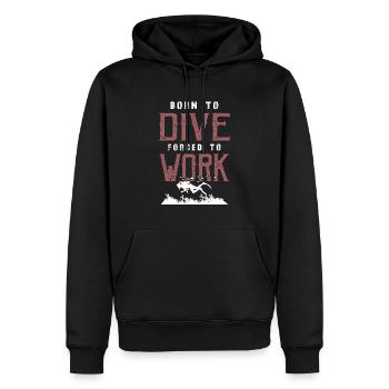 né pour la plongée - Sweat à capuche Premium bio Homme - noir - Devant - Nico (187cm)
