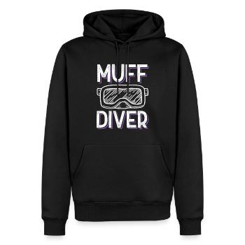 muff taucher taucherin - Männer Premium Bio Hoodie - Schwarz - Vorne - Nico (187cm)