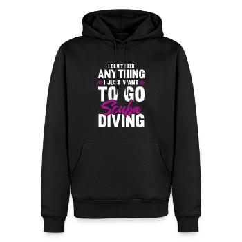 plongée sous-marine - Sweat à capuche Premium bio Homme - noir - Devant - Nico (187cm)