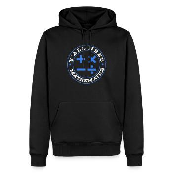 mathématiques - Sweat à capuche Premium bio Homme - noir - Devant - Nico (187cm)