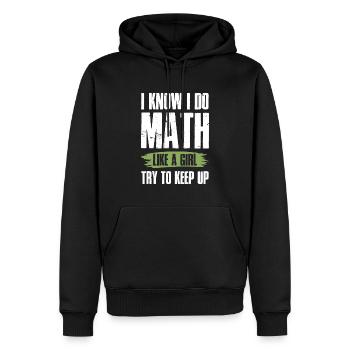 filles en mathématiques - Sweat à capuche Premium bio Homme - noir - Devant - Nico (187cm)