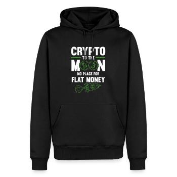 argent bitcoin - Sweat à capuche Premium bio Homme - noir - Devant - Nico (187cm)
