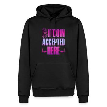 bitcoin accepté - Sweat à capuche Premium bio Homme - noir - Devant - Nico (187cm)