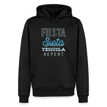 fiesta sieta tequila repeat - Männer Premium Bio Hoodie - Schwarz - Vorne - Nico (187cm)