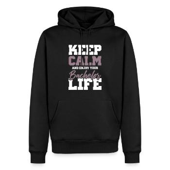 keep calm bachelor - Männer Premium Bio Hoodie - Schwarz - Vorne - Nico (187cm)