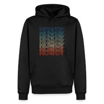 Cowboy Howdy Howdy Howdy Retro Text - Männer Premium Bio Hoodie - Schwarz - Vorne - Nico (187cm)