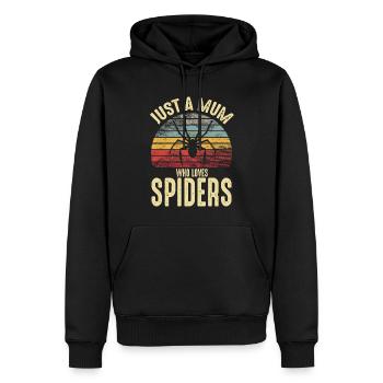 Nur eine Mutter, die Vogelspinnen Retro Vintage liebt - Männer Premium Bio Hoodie - Schwarz - Vorne - Nico (187cm)