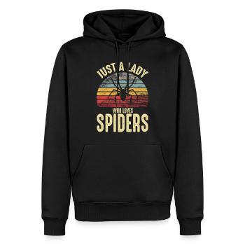 Nur eine Dame, die Vogelspinnen Retro Vintage liebt - Männer Premium Bio Hoodie - Schwarz - Vorne - Nico (187cm)