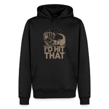 Ich würde diesen lustigen Baseball-Fan treffen - Männer Premium Bio Hoodie - Schwarz - Vorne - Nico (187cm)