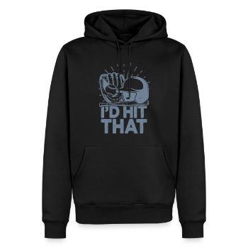 Ich würde diesen lustigen Baseball-Fan treffen - Männer Premium Bio Hoodie - Schwarz - Vorne - Nico (187cm)