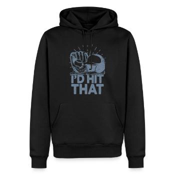 Ich würde diesen lustigen Baseball-Fan treffen - Männer Premium Bio Hoodie - Schwarz - Vorne - Nico (187cm)