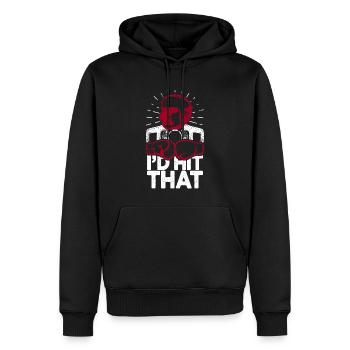 Ich würde diesen lustigen Box-Retro-Boxer treffen - Männer Premium Bio Hoodie - Schwarz - Vorne - Nico (187cm)